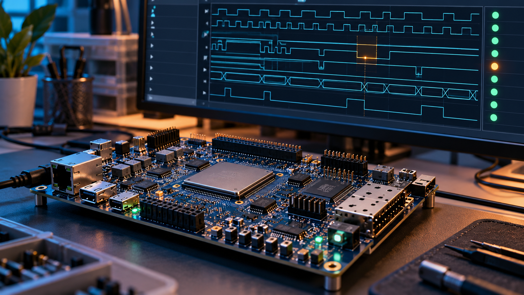 Concept illustration of VHDL design review and verification