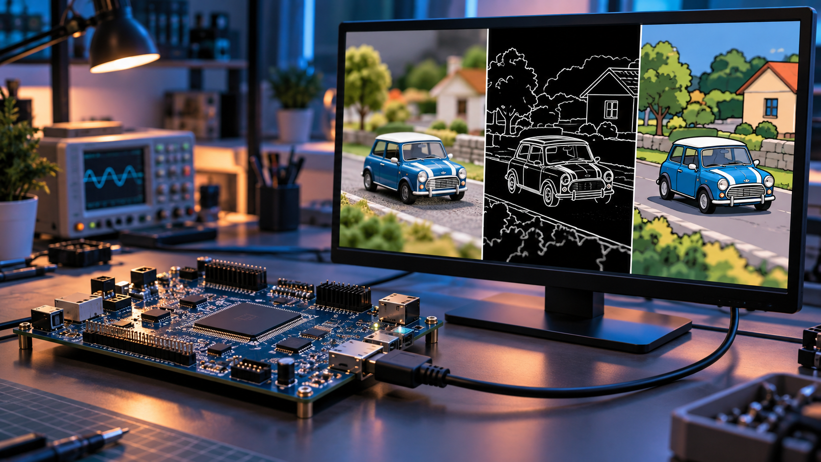 Concept illustration of HDMI video and image processing